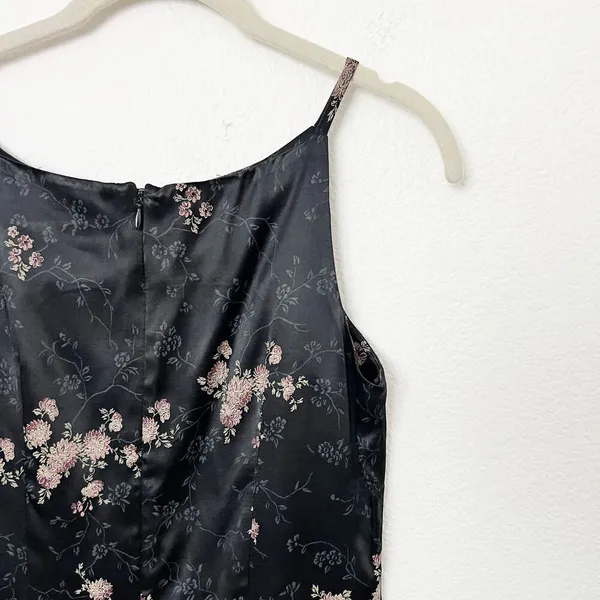 [Vintage] All That Jazz 90s Y2K Floral Satin High Neck Halter Blouse Sz Small S - Image 5