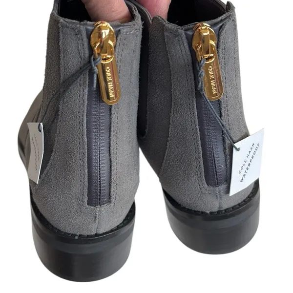 NWT Cole Haan Waterproof Leather Ankle Boots Grey Size 5 1/2 - Image 6