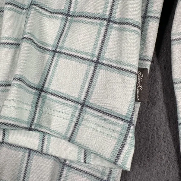 Eddie Bauer Pajama Set Womens Small Green Plaid Tank Top Pants Sleepwear Jersey - Image 3