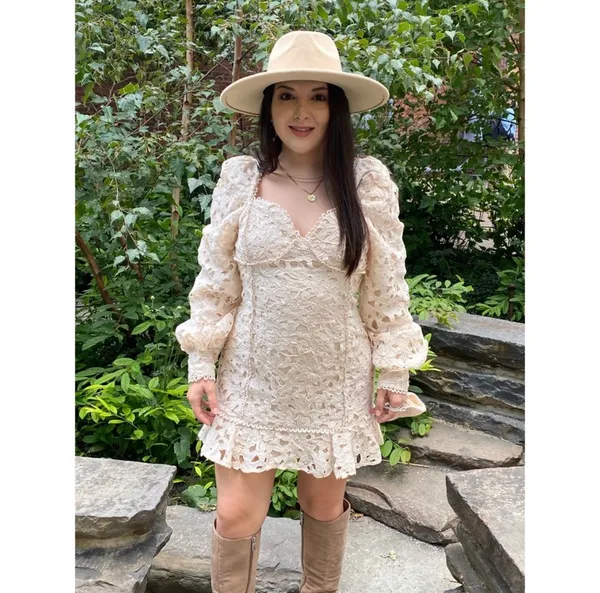 Red Dress Boutique Just Me Ivory Scallop Lace Dress - Image 4