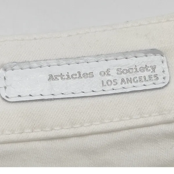 Articles of Society Skinny Jeans Womens 27 White Stretch Minimalist Karen Crop‎ - Image 8