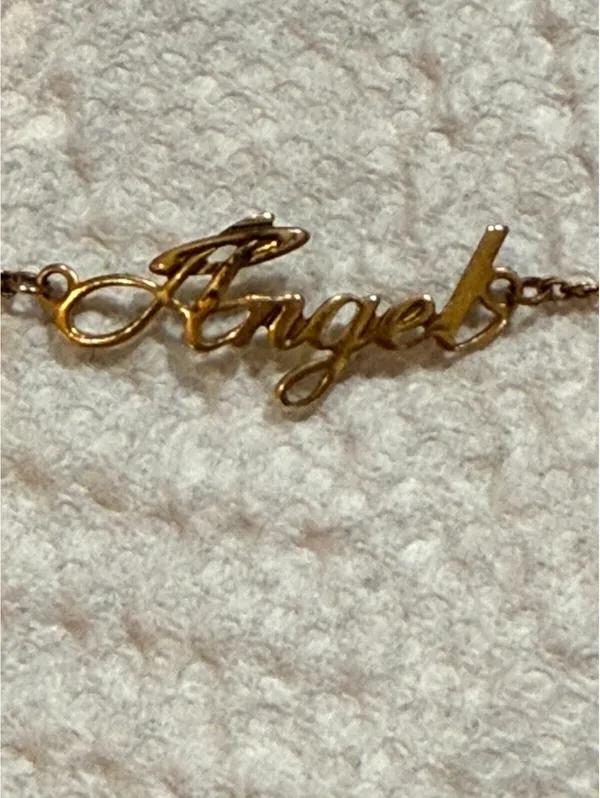 RARE Vintage Avon Gold "Angel' Script Anklet - Image 5