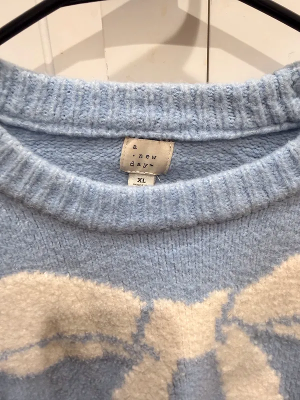 New Day Light Blue Bow Sweater - Image 2
