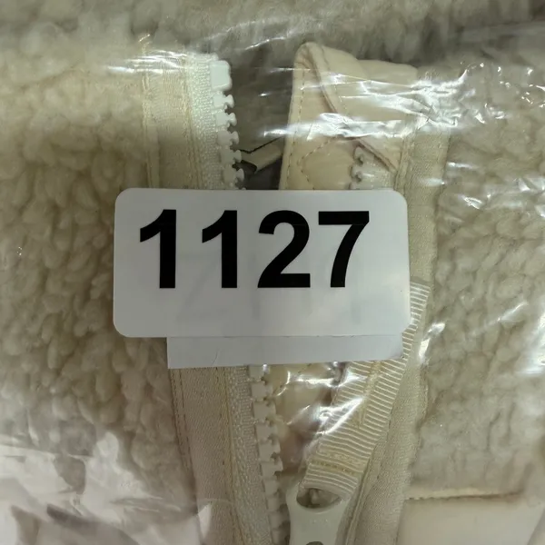 L.L. Bean Large Sherpa Fleece Vest Mountain Classic Beige Cream Full Zip 519066 - Image 14