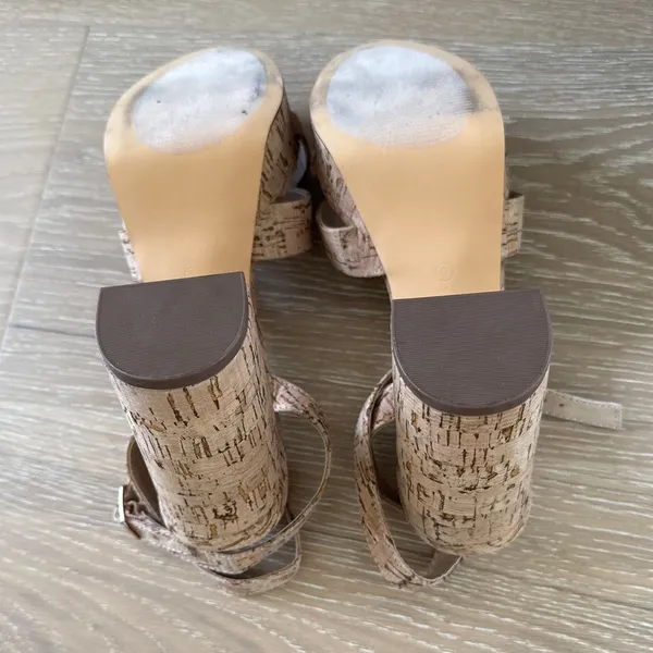 Lulu’s Strap Heels Sandals Platform Cork Selah Size US9 Tan Brown - Image 5
