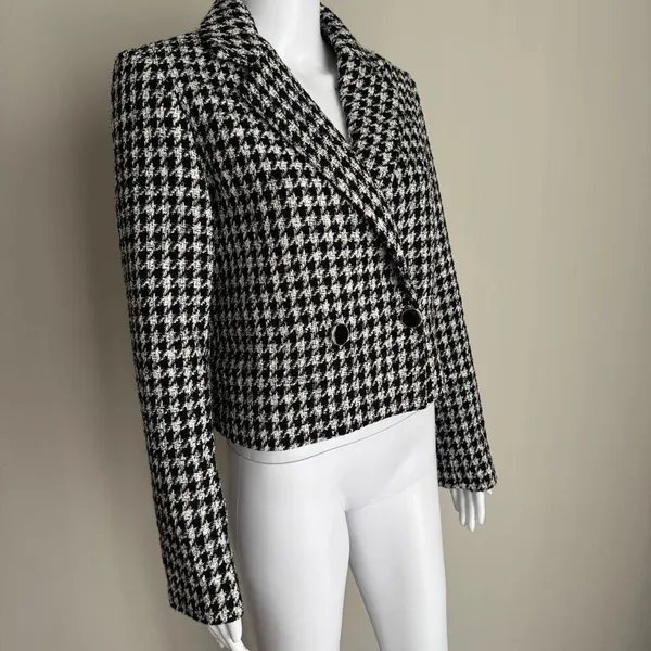 Anthropologie Maison D’ Amelie Made In Paris Houndstooth Twee Jacket - Image 3