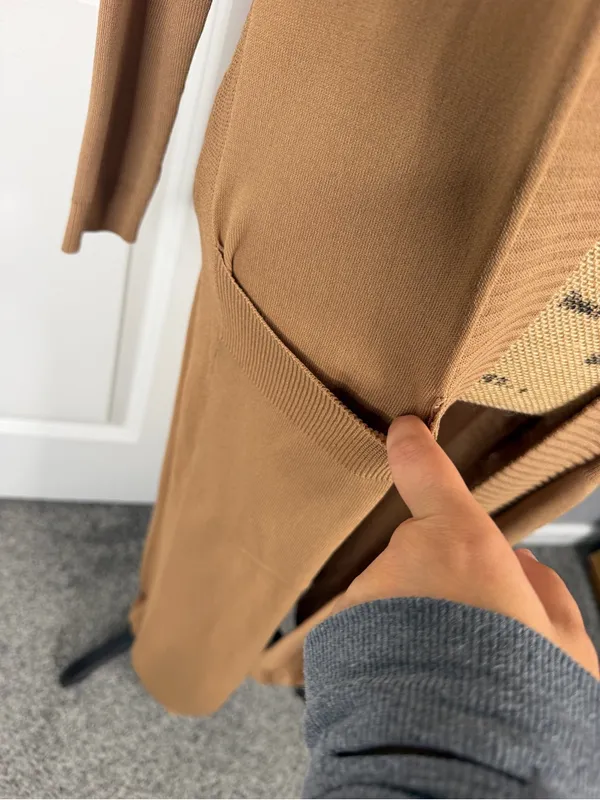 House of CB Size S Camel Brown Floor Length Open Front Duster Cardigan NWOT - Image 3