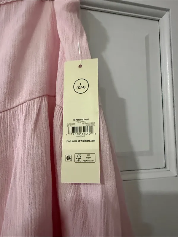 No Boundaries Light Pink Women's Peplum Tiered Mini Skirt Size L - Image 8