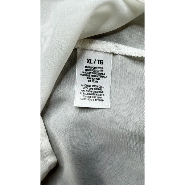 Aeropostale Womens XL White Sheer Pleated Back Sleeveless Button Down Blouse Top - Image 3