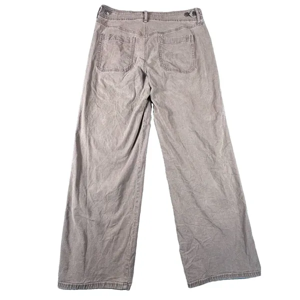 American Eagle Stovepipe Wide Leg Pants Womens 10 Stretch Waist Buckles Brown - Image 4