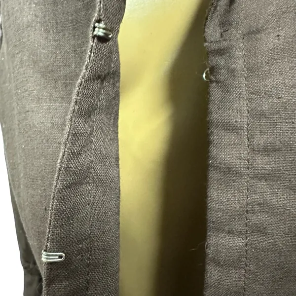 Oscar De La Renta Linen Brown 3 Quarter Bell Sleeve Hook Front Top Jacket Size 8 - Image 9