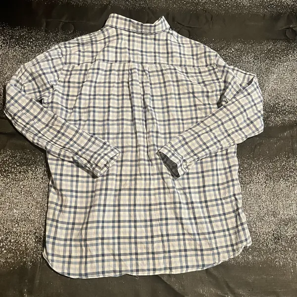 Womens lg The North Face Plaid Long Sleeve Button Down Shirt-blue/white/gray. - Image 2