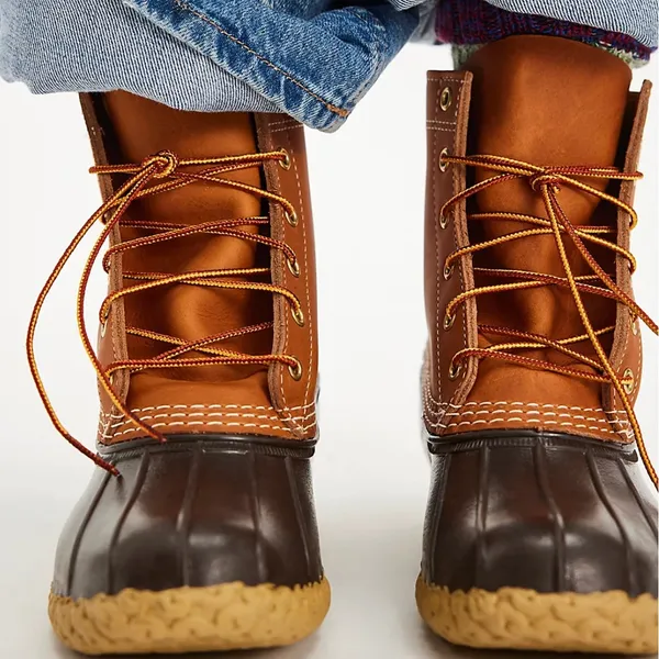 L.L. Bean Women’s Bean Boots 8” Lace Up Tan Brown Gum Boots Size 7 Classic - Image 3
