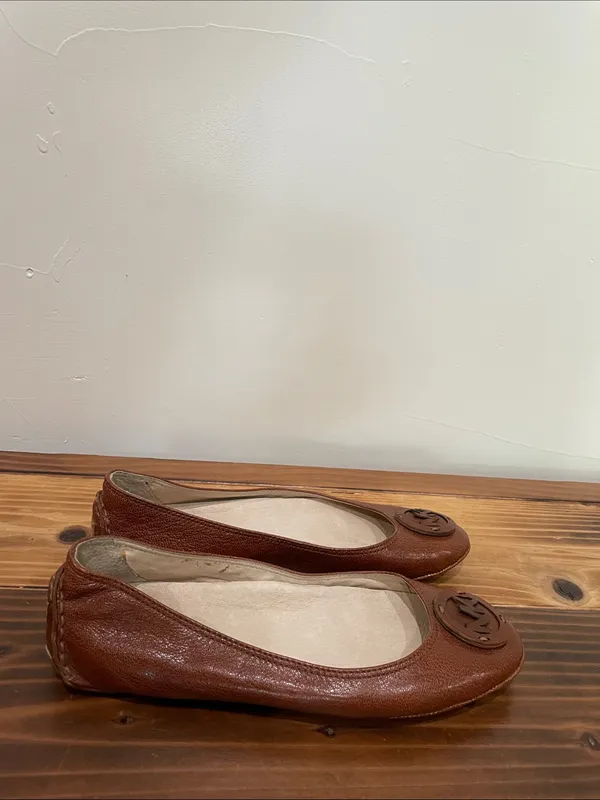 Michael Kors Brown Leather Fulton Ballet Flats Loafers Slip On Shoes Size 7 - Image 3
