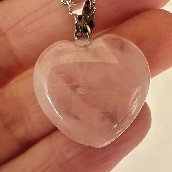 Rose Quartz heart pendant necklace - Image 6
