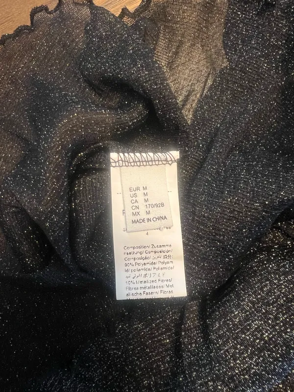 Sheer Black Sparkly Top Size M - Image 2