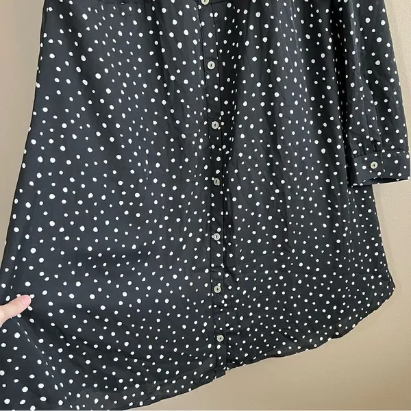 ✨ Full Moon Maternity Polka Dot Black White Dress Large‎ - Image 6