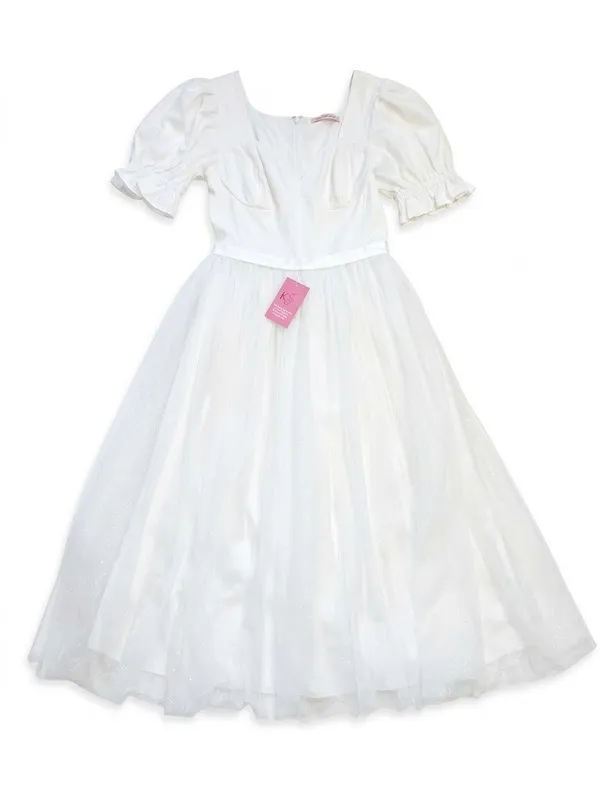 NWT Ivy City Co Ballerina in White Embroidered Tulle Midi Dress 4 Wedding - Image 6
