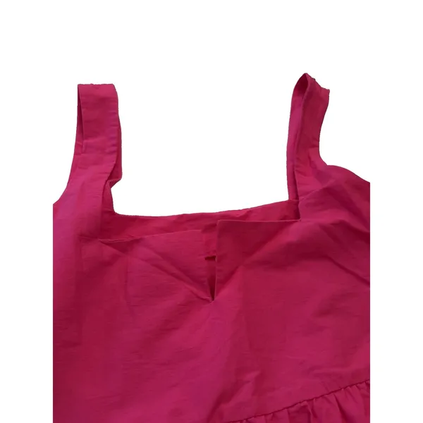 Anthropologie Daily Practice Notch Neck Mini Dress Fuchsia Pink Womens Large - Image 12