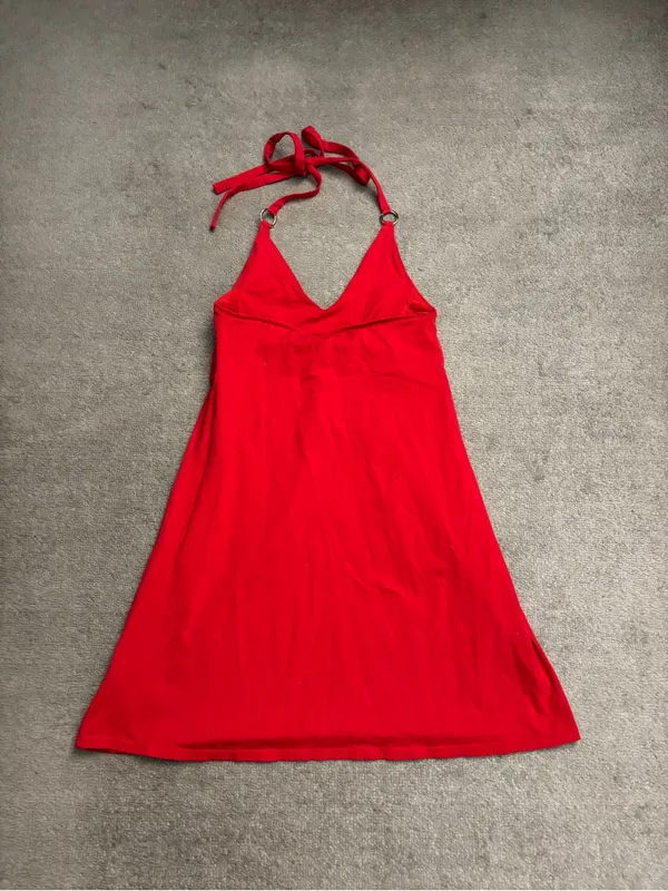 Victoria’s Secret Moda International Bra Top Halter Dress Red Y2K 2000’s Vintage - Image 3