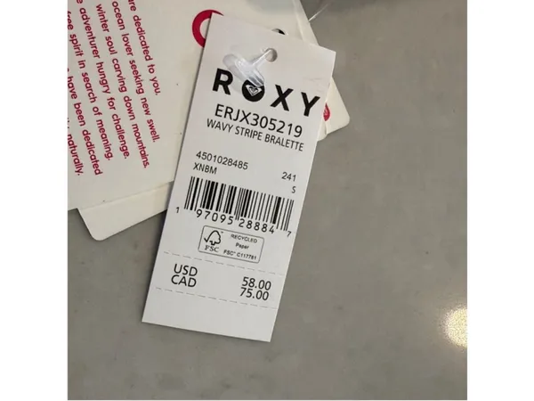 NWT Roxy Wavy Stripe Bralette Bikini Top Small - Image 4