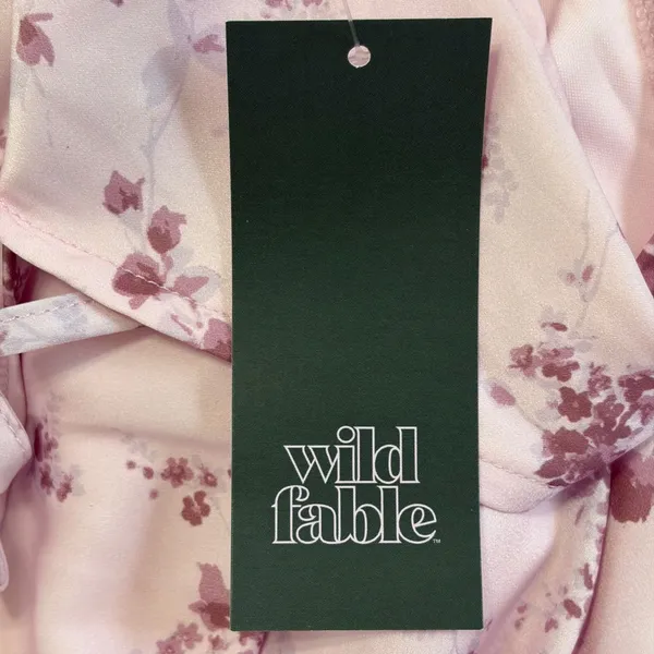 Wild Fable Small Dress Pink‎ Floral Lace Halter Maxi Side Slit NEW Cottagecore - Image 8