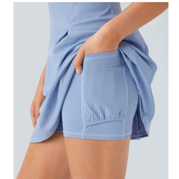 Brand New Halara Women's Size Small Blue A Line Tennis Mini Dress Pockets - Image 3