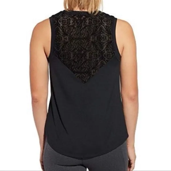 CALIA by Carrie Underwood Black Lace Workout Top - Image 2