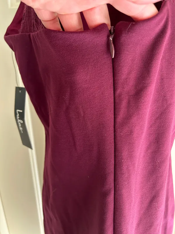 New Lulu's Burgundy Halter Sheath Dress - Image 9