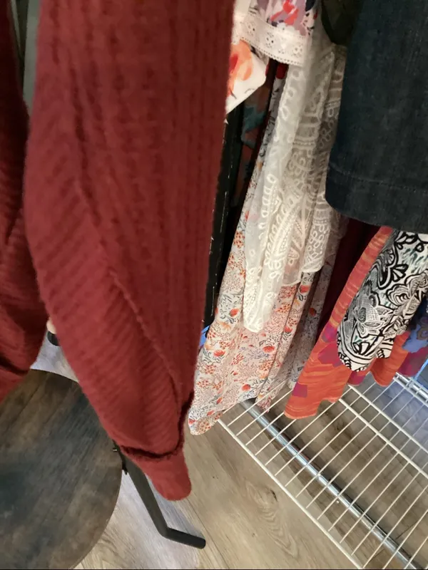 We the free waffle knit thermo rich wine color see one snag on 4th picture - Image 5