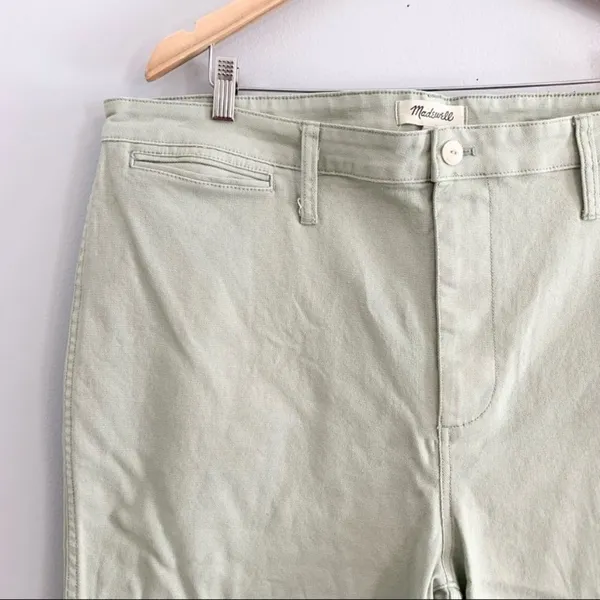 Madewell high rise crop jean wide leg light green size‎ 24 - Image 5