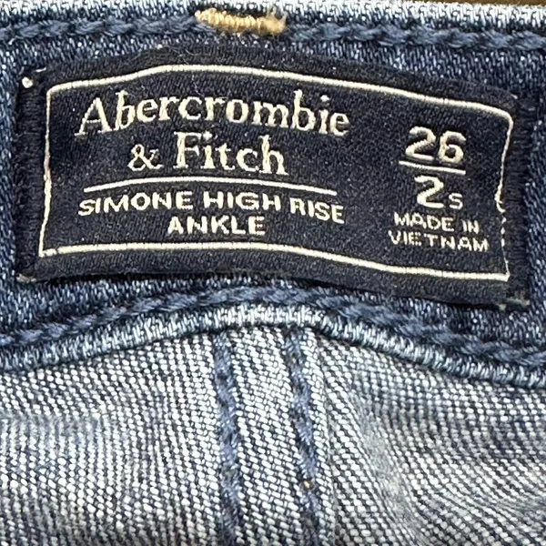 Abercrombie & Fitch Simone‎ High Rise Ankle Denim Jeans Embroidered Floral 26/2 - Image 7