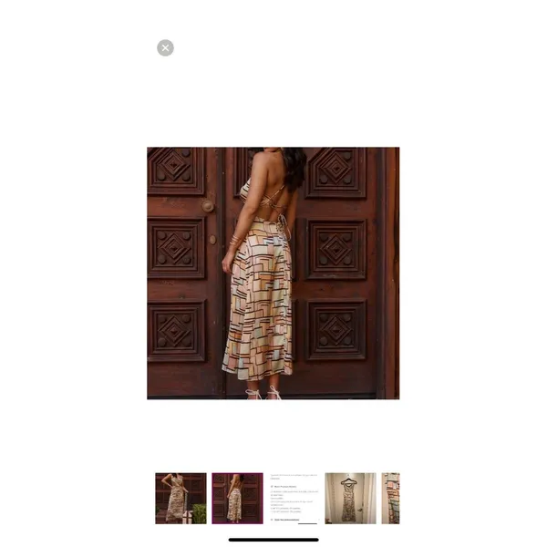 12th Tribe Geometric Strappy Midi Dress Multicolor Sweetheart Size L - Image 3