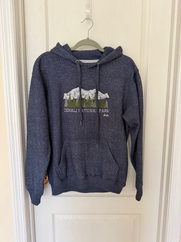 New Denali National Park Hoodie Woman’s Navy Blue Sweatshirt Outdoor, Sz S/M - Image 11