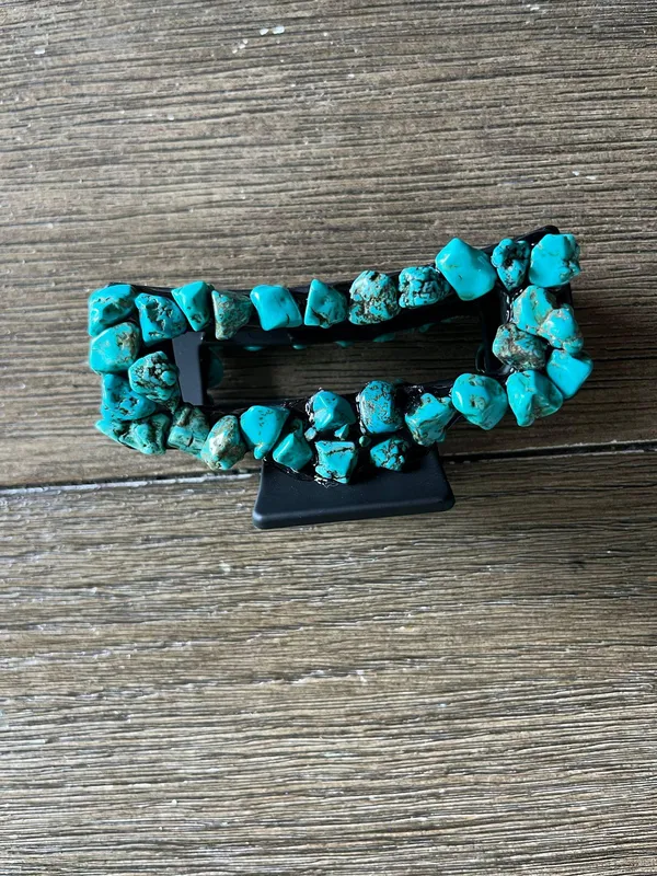 Handmade western turquoise claw clip Blue - Image 4