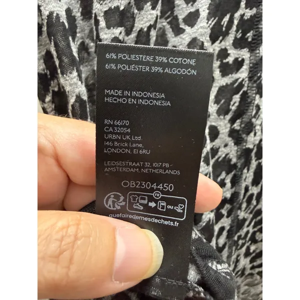 Pilcro Anthropologie Bennie Slim Cotton‎ Slub Burnout Leopard Print Tee Puff XS - Image 7