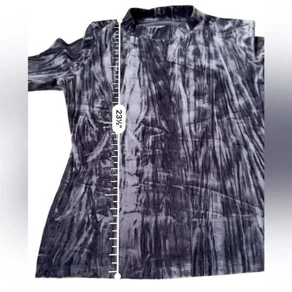 Anthropologie Pilcro Velveteen Mock‎ Neck Short Sleeve Top in Slate Sz S - Image 8