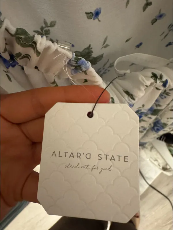 Altar'd State Maxi Dress Floral Blue - Image 3
