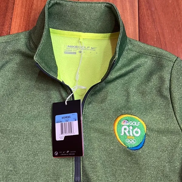 NWT Nike Rio Golf 2016 Olympic Thermr-fit Fleece Lined‎ Half Zip Pullove size M - Image 3