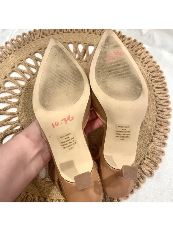 Steve Madden Finlee Mesh Slingback Pumps Size 9.5 Natural - Image 9