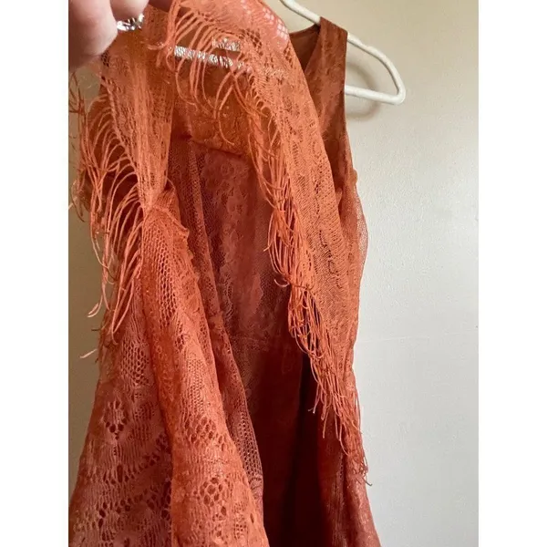 ‎Lush womens rust layered fringe dress XS - Image 12