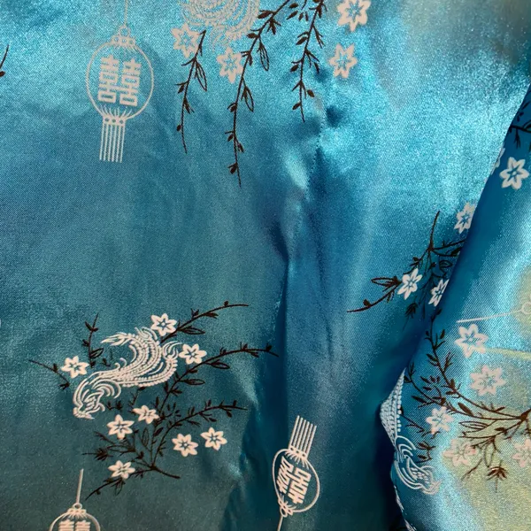 🩵🖤 Reversible Oriental Embroidered Floral Dragon Kimono 🖤🩵 - Image 14
