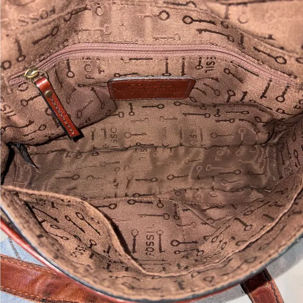Fossil Reissue Floral Velvet Crossbody Bag Purse - Image 7
