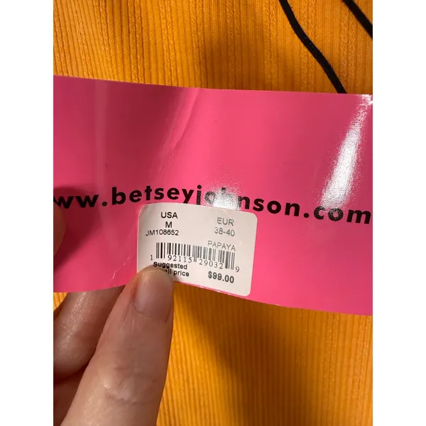 Betsey Johnson Orange Ribbed Maxi Dress NWT‎ Y2K Retro Indie Short Sleeve - Image 5