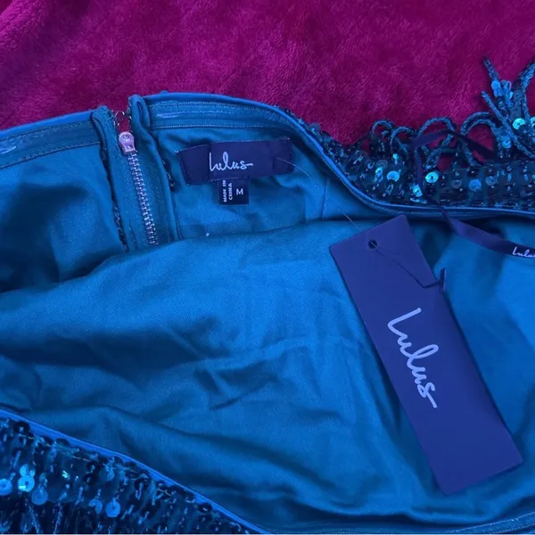 Lulu's Black Sequin Fringe Mini Dress - Image 2