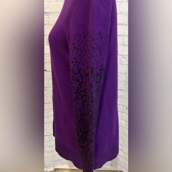 Grace Purple And Black Long Sleeve Rayon Polyester Blend Sweater Size Large - Image 4