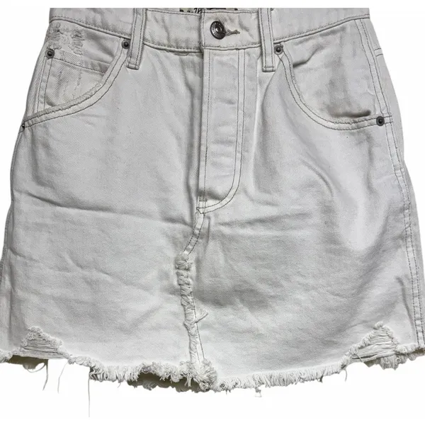 Free People We The Free Brea‎ Cutoff Skirt Deco White Women's Size 25 - Image 5