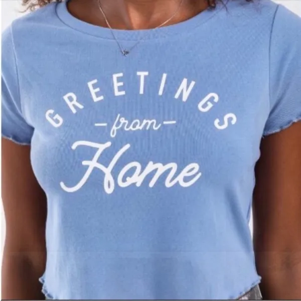 Francesca's Size Small Blue Crop Top New With Tags - Image 2