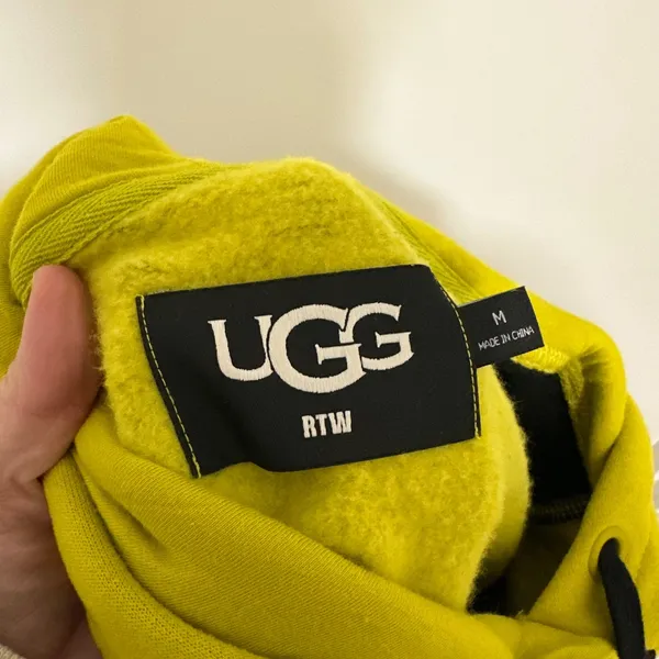 UGG RTW | Woman's Mallory Checkerboard Neon Green Black‎ Cropped Hoodie, Size M - Image 6