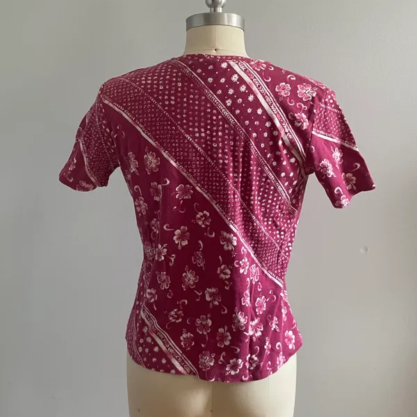 Vintage 1990s Coconut Girl Floral Top- Pink- Size Medium - Image 4